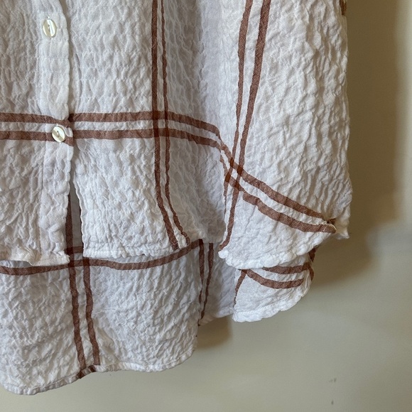 JANE AND DELANCEY | Delicate Plaid Button-Up Dolman Short Sleeve Shirt - Picture 7 of 14